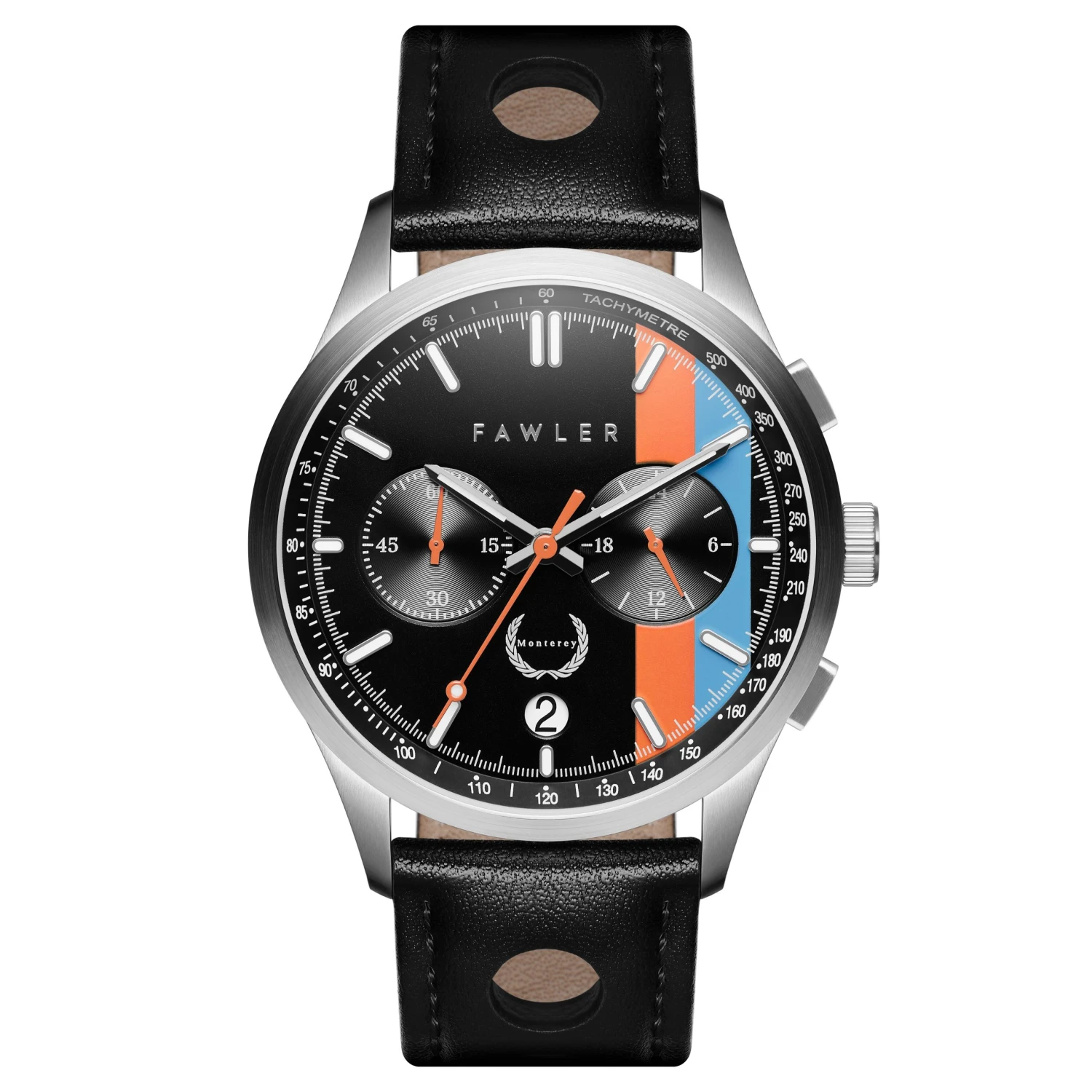 Fawler Monterey | Montre de course orange et bleue 3 Fawler Monterey | Montre de course orange et bleue