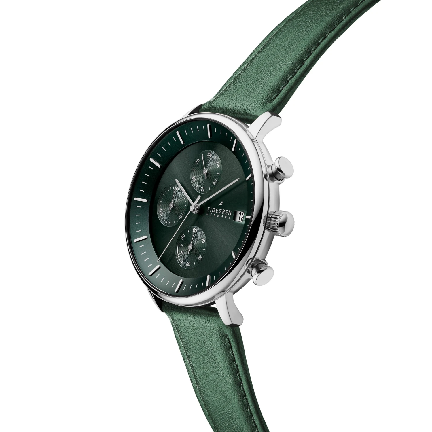 Sidegren Solis | Montre chronographe verte à énergie solaire 7 Sidegren Solis | Montre chronographe verte à énergie solaire – Image 5