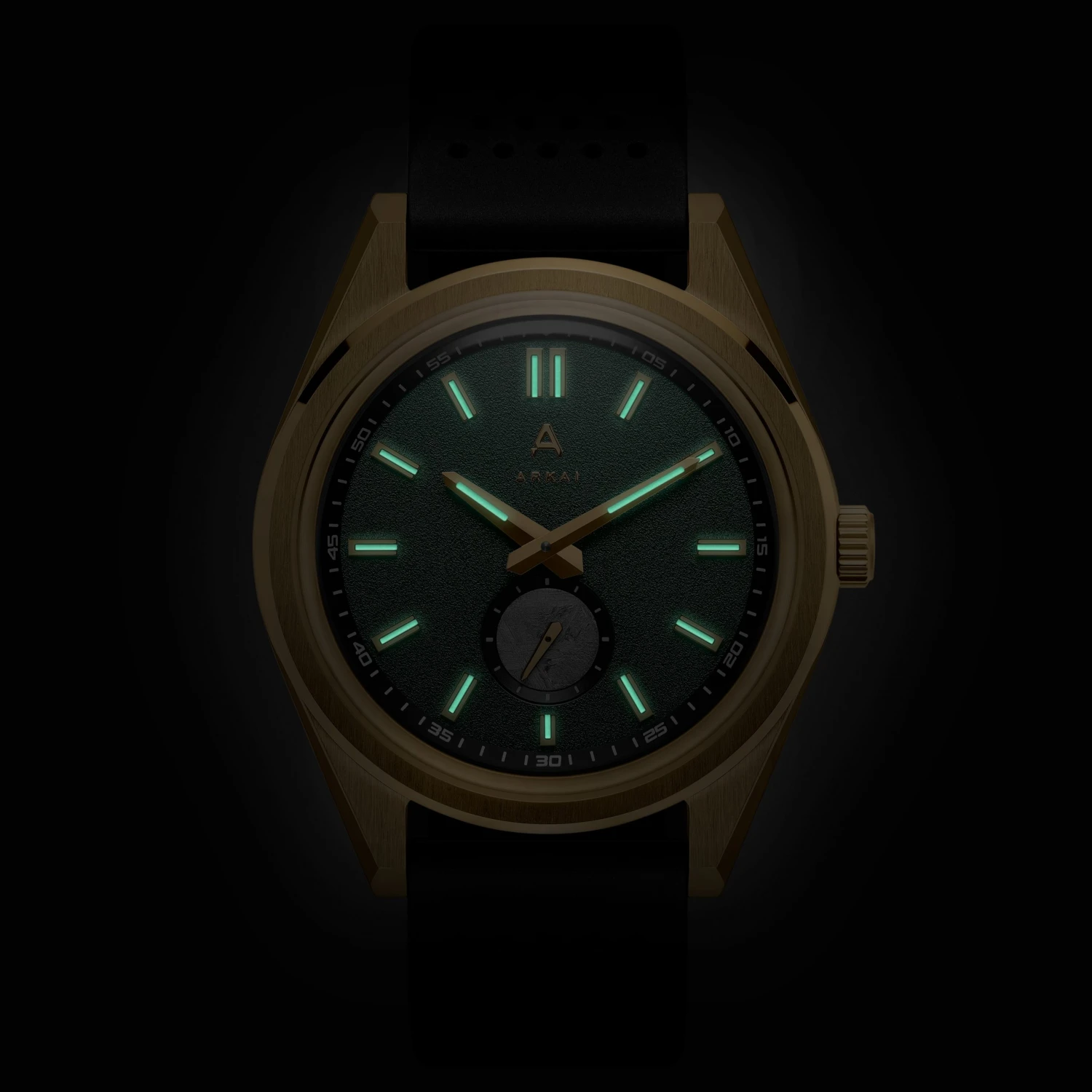 Arkai Mond | Montre Meteorite en acier inoxydable couleur vert et or 4 Arkai Mond | Montre Meteorite en acier inoxydable couleur vert et or – Image 2