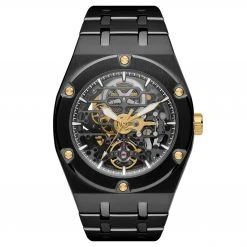 MONTRES Soldes 41 Arkai Montre squelette automatique noire Aaran Mamut