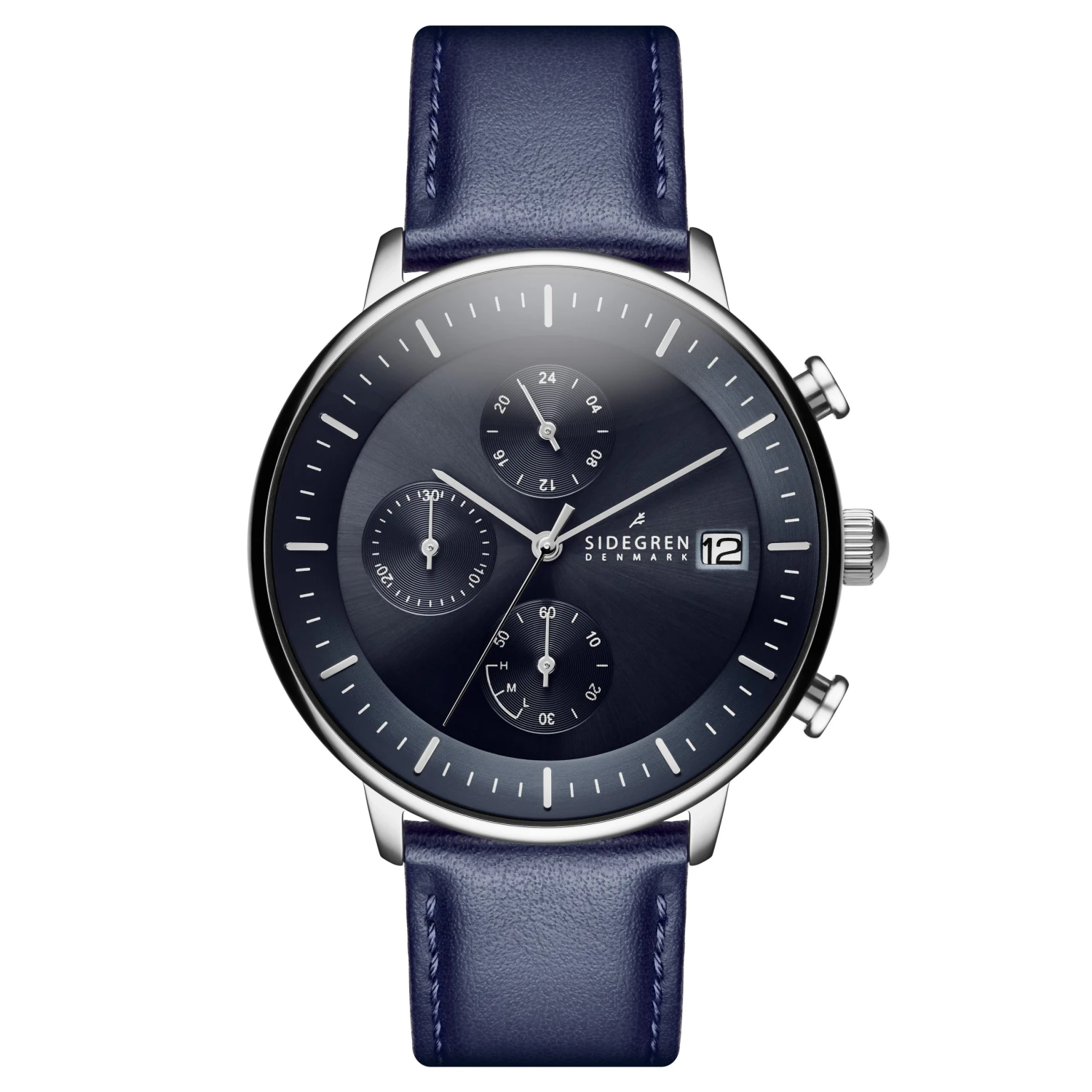 Sidegren Solis | Montre chronographe bleue à énergie solaire 3 Sidegren Solis | Montre chronographe bleue à énergie solaire