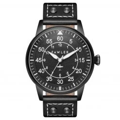 Fawler Apollo | Montre Aviateur en acier inoxydable noir