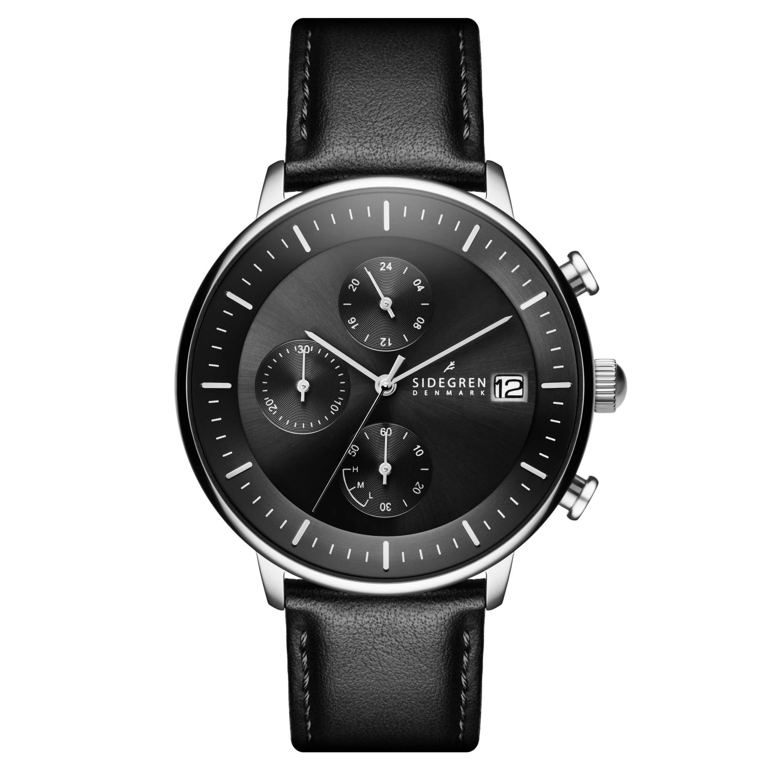 Sidegren Solis | Montre chronographe noire à énergie solaire 3 Sidegren Solis | Montre chronographe noire à énergie solaire