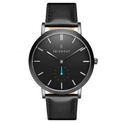 Seizmont Montre minimaliste Aether Iusef noire et bleue