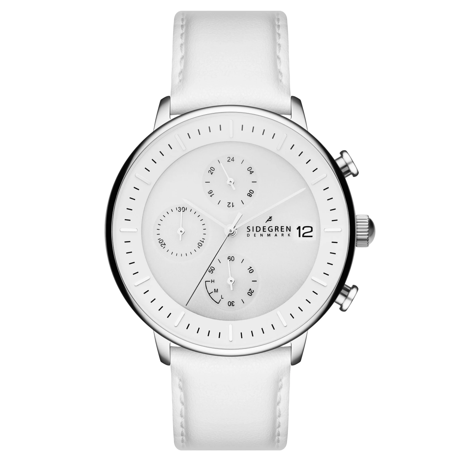 Sidegren Solis | Montre chronographe blanche à énergie solaire 3 Sidegren Solis | Montre chronographe blanche à énergie solaire