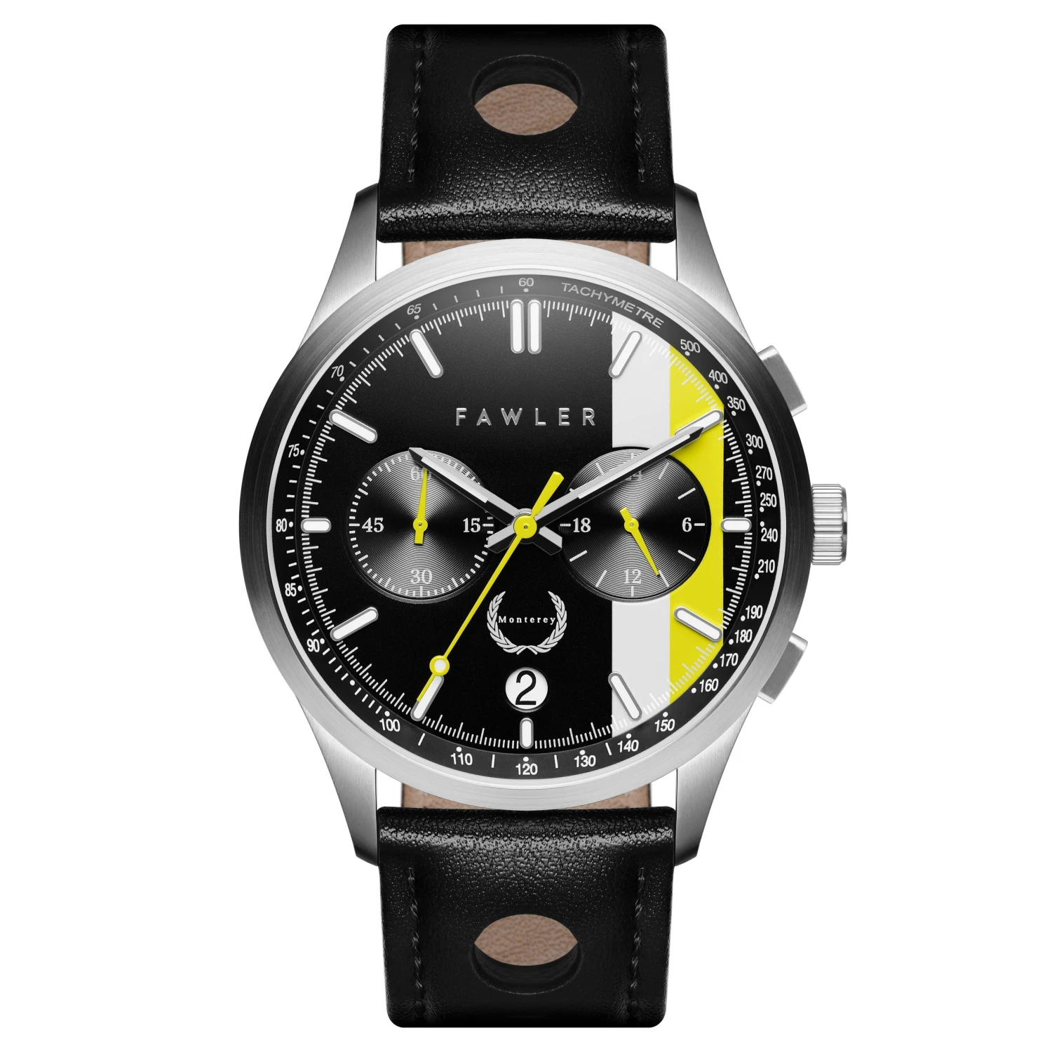 Fawler Monterey | Montre de course jaune et noire 3 Fawler Monterey | Montre de course jaune et noire
