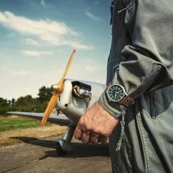 Fawler Apollo | Montre Aviateur en acier inoxydable vert et argenté -MONTRES Soldes jwm apollo drop38 frank christensen 26126 1x1 32