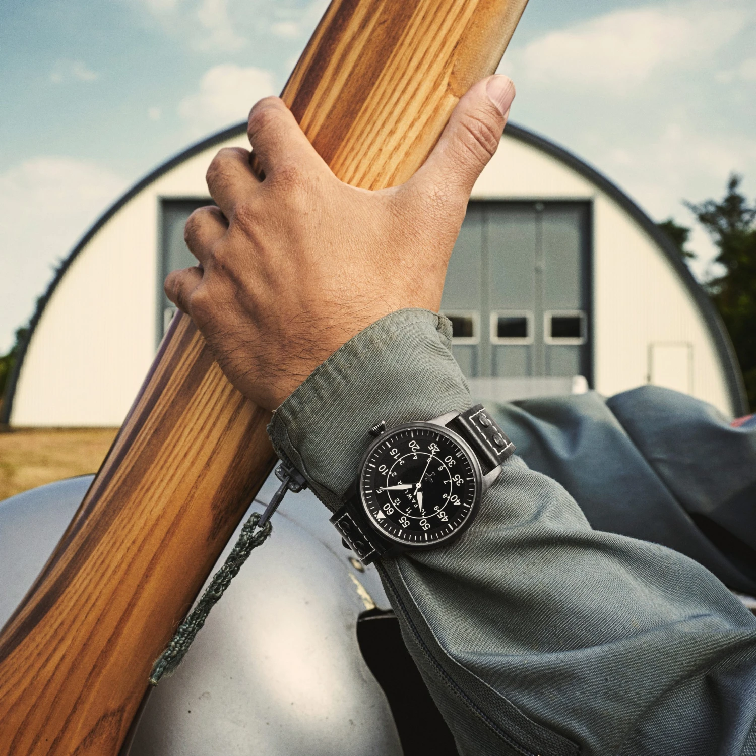 Fawler Apollo | Montre Aviateur en acier inoxydable noir 4 Fawler Apollo | Montre Aviateur en acier inoxydable noir – Image 2