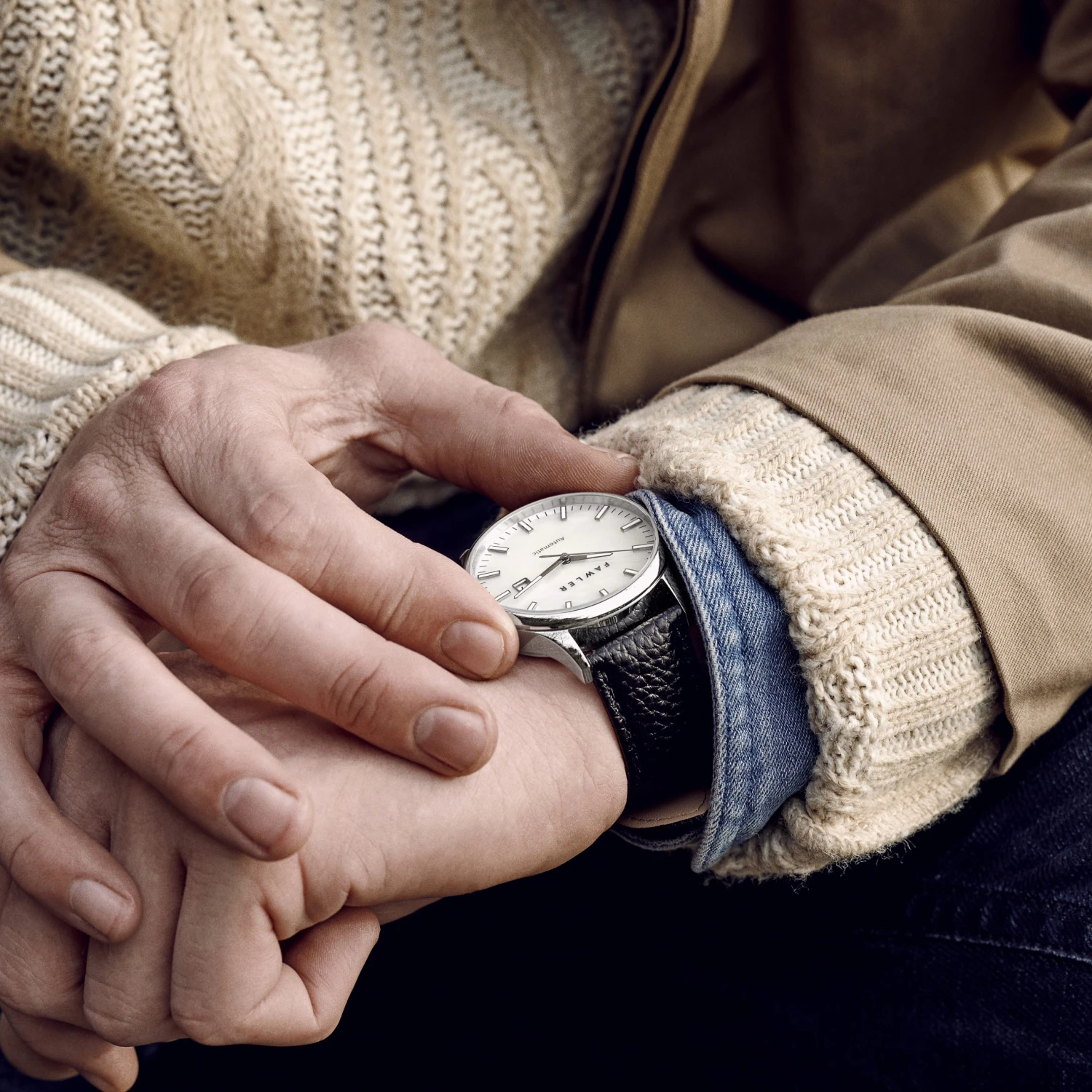 Fawler Timon | Montre automatique à cadran en nacre de couleur naturelle 4 Fawler Timon | Montre automatique à cadran en nacre de couleur naturelle – Image 2