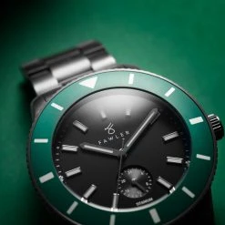 Fawler Makalu | Montre de plongée en titane brossé avec lunette verte 11 Fawler Makalu | Montre de plongée en titane brossé avec lunette verte -MONTRES Soldes jwm makalu collection lasse olsen 26041 1x1 8