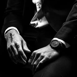 Lucleon Memento Mori | Montre à tête de mort en acier de Damas -MONTRES Soldes jwm mmcc colection memento mori bj rn valentin 24853 1x1 1 1