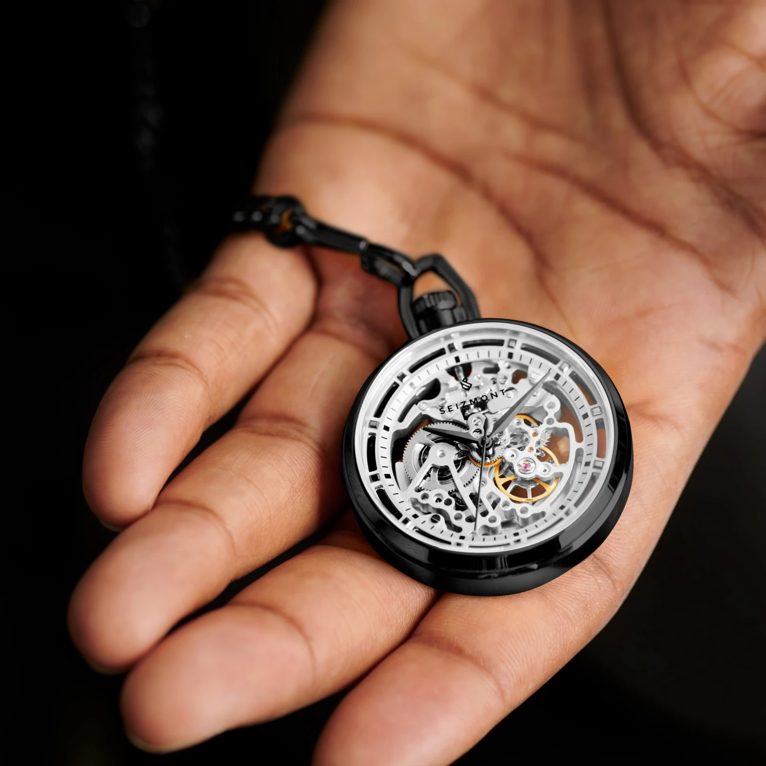 Seizmont Montre de poche squelette mécanique Sigvard Agito 5 Seizmont Montre de poche squelette mécanique Sigvard Agito – Image 3