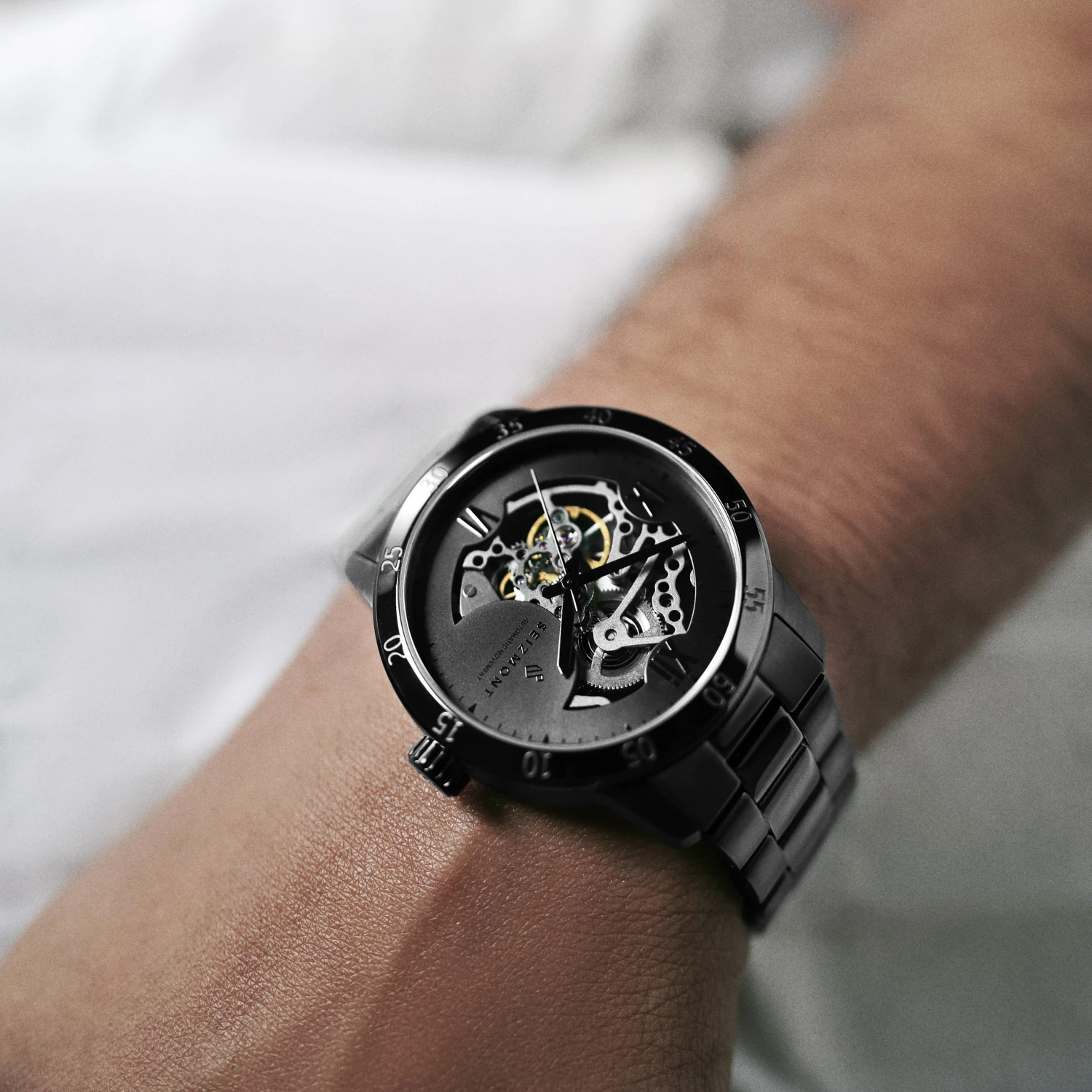 Seizmont Dante II | Montre squelette noire 4 Seizmont Dante II | Montre squelette noire – Image 2